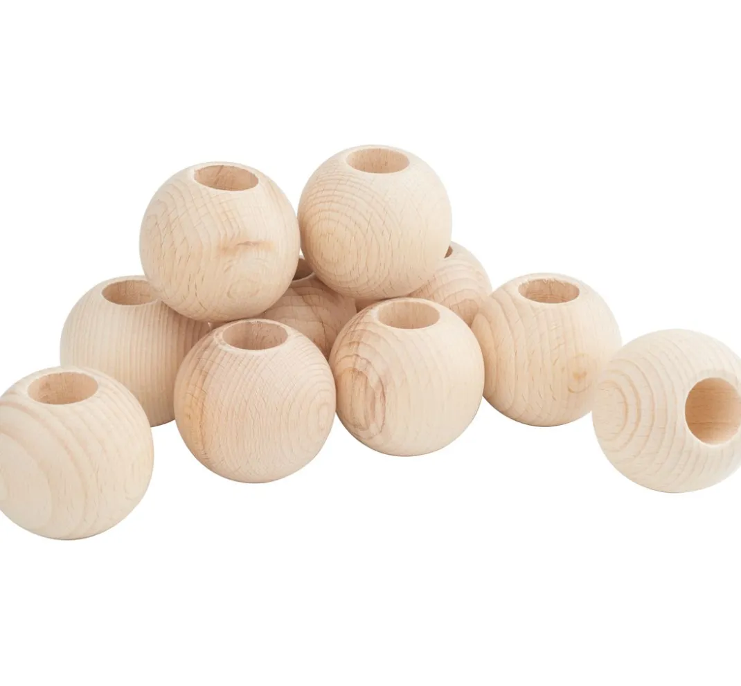 Kinder VBS Holz|Holz, Mdf & Pappmaché>Holzkugeln mit großer Bohrung "Ø 50 mm"