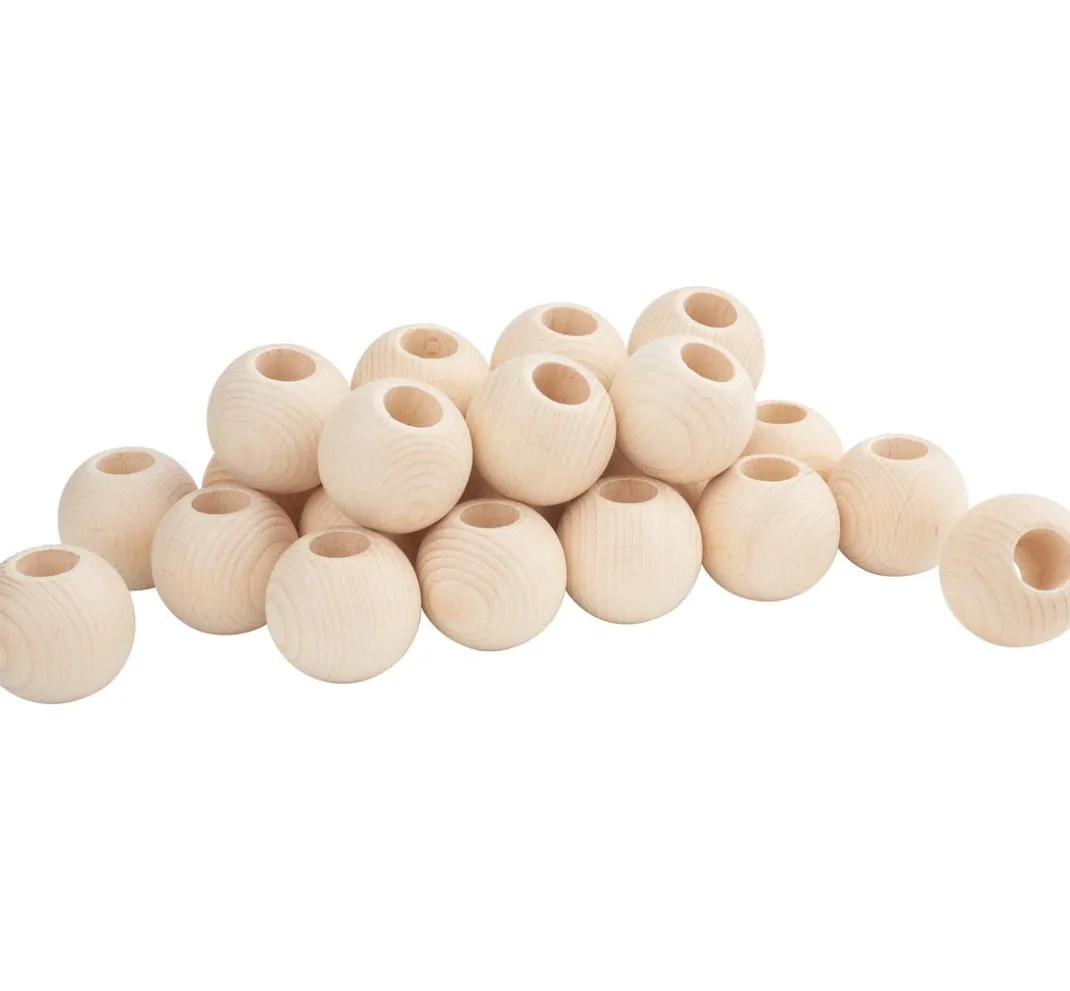 Kinder VBS Holz|Holz, Mdf & Pappmaché>Holzkugeln mit großer Bohrung "Ø 50 mm"