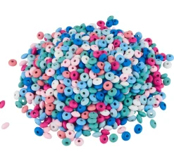 Kinder VBS XXL Holzperlen|Perlen>VBS Holzlinsen "Farbmix", 250 g