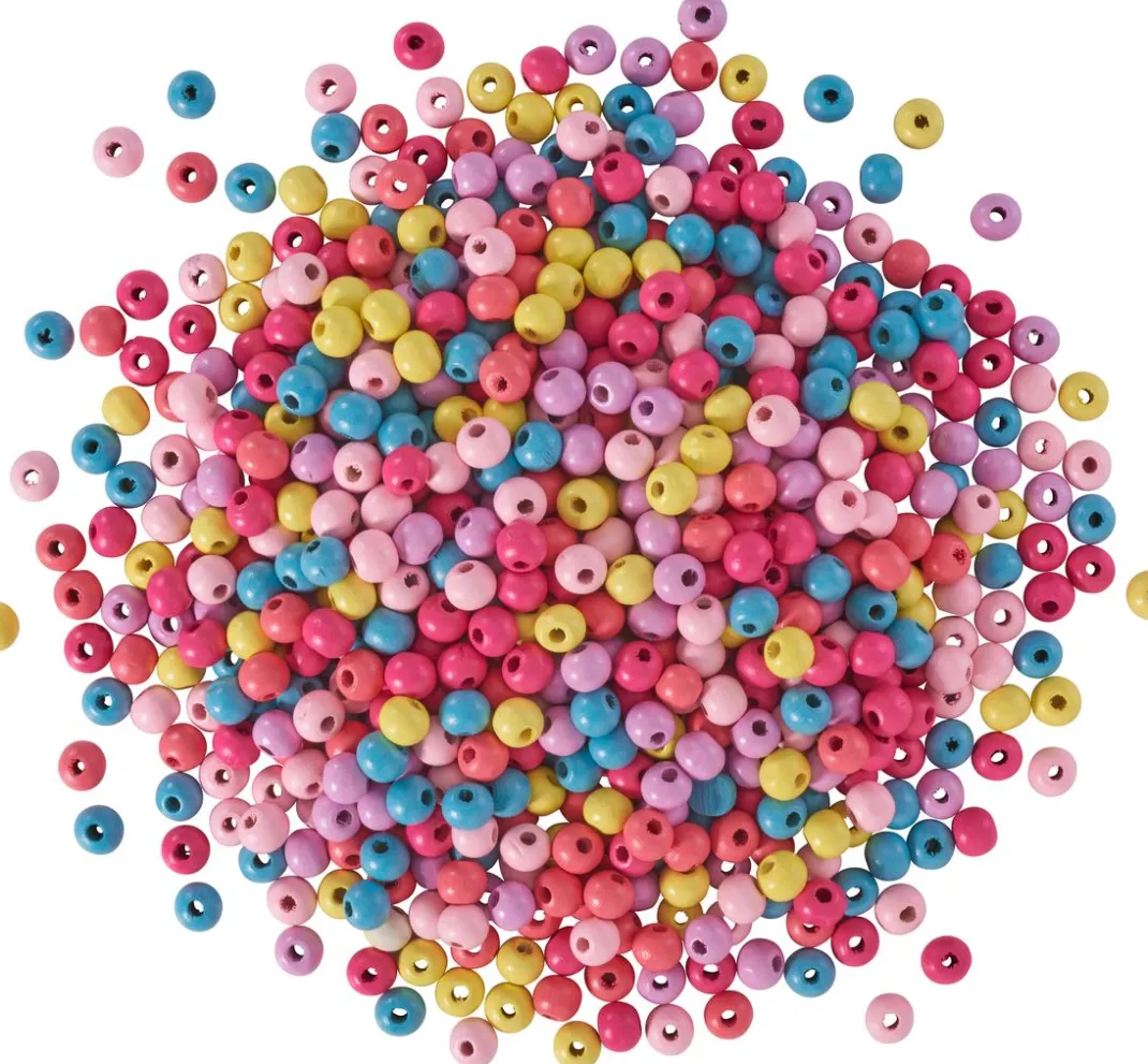 Kinder VBS XXL Perlen|Perlensterne>VBS Holzperlen "Farbmix", 250 g