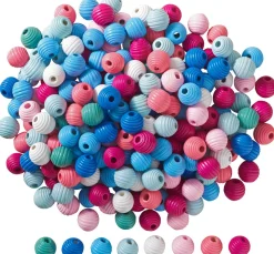 Kinder VBS XXL Perlen|Holzperlen>VBS Holzperlen gerillt "Farbmix", 500 g