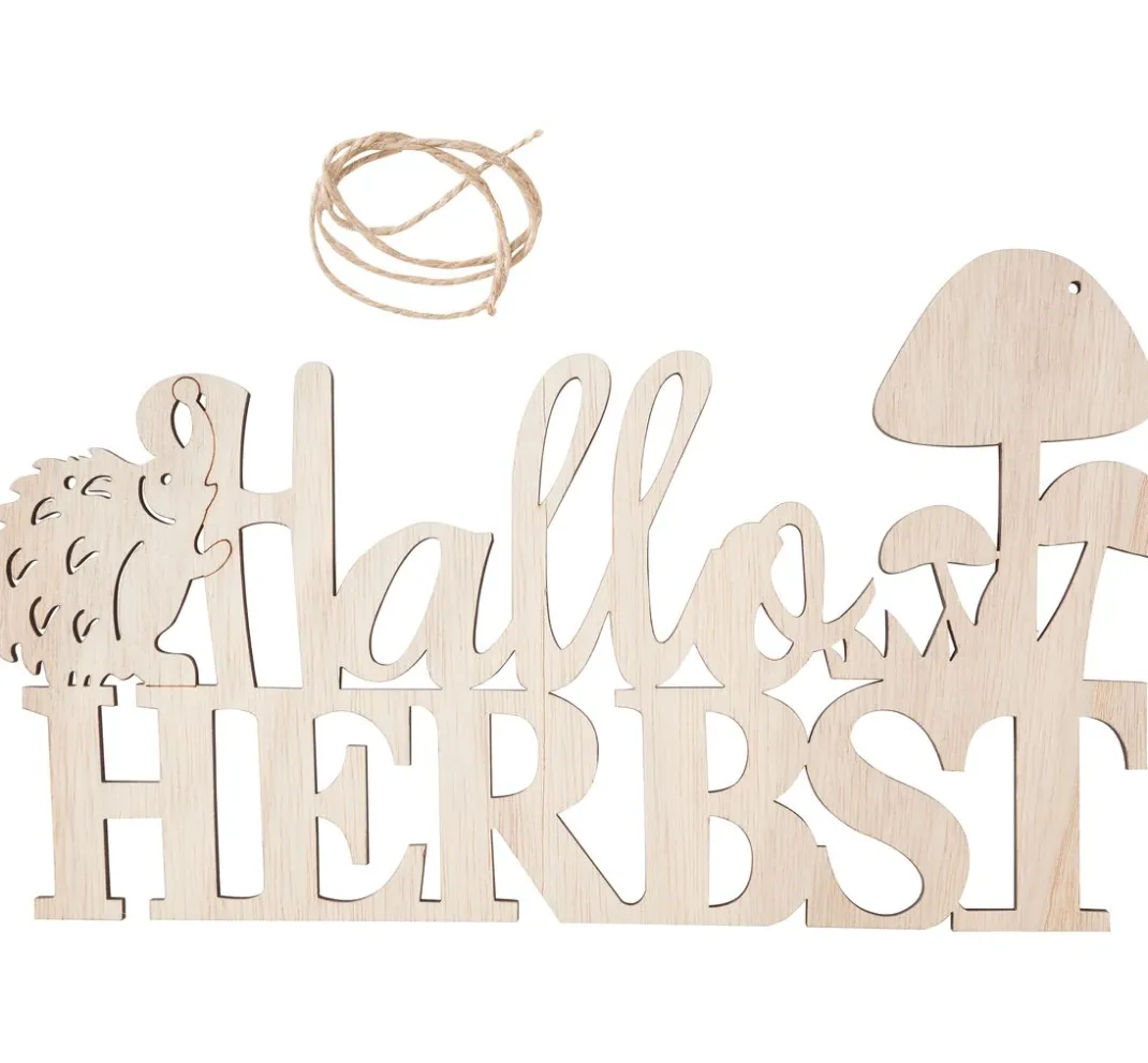 VBS Anhänger|Holz, Mdf & Pappmaché>Holzschild "Hallo Herbst"