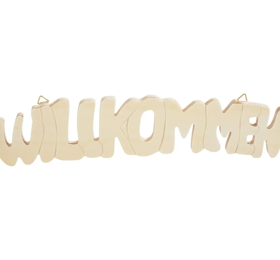 Kinder VBS Holz|Serviettentechnik>Holz-Schriftzug "Willkommen"