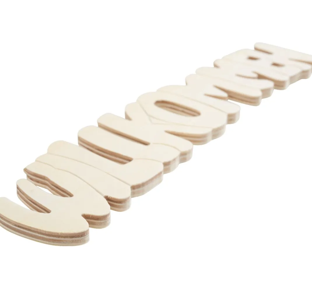 Kinder VBS Holz|Serviettentechnik>Holz-Schriftzug "Willkommen"