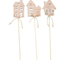 VBS Holz, Mdf & Pappmaché>Holz-Stecker "Häuser", 3-er Set