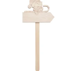 VBS Holz, Mdf & Pappmaché>Holz-Stecker mit Schild "Schneemann"