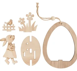 VBS Anhänger|Holz, Mdf & Pappmaché>Holzsteckmotiv Anhänger Ei "Hazel am Gartenzaun"