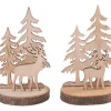 VBS Dekofiguren & -Objekte|Holz, Mdf & Pappmaché>Holzsteckmotiv auf Rindenscheibe, 2er-Set