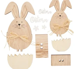 VBS Holz, Mdf & Pappmaché>Holz-Steckmotiv "Easter bunnies"