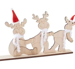 VBS Holz, Mdf & Pappmaché>Holz.-Steckmotiv "Elchtrio mit Mütze und Schal"