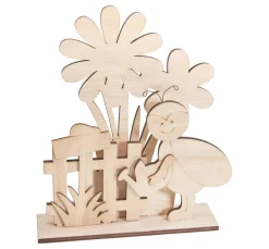 VBS Holz, Mdf & Pappmaché>Holz-Steckmotiv "Frühlingsbote am Gartenzaun"