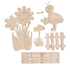 VBS Holz, Mdf & Pappmaché>Holz-Steckmotiv "Frühlingsbote am Gartenzaun"