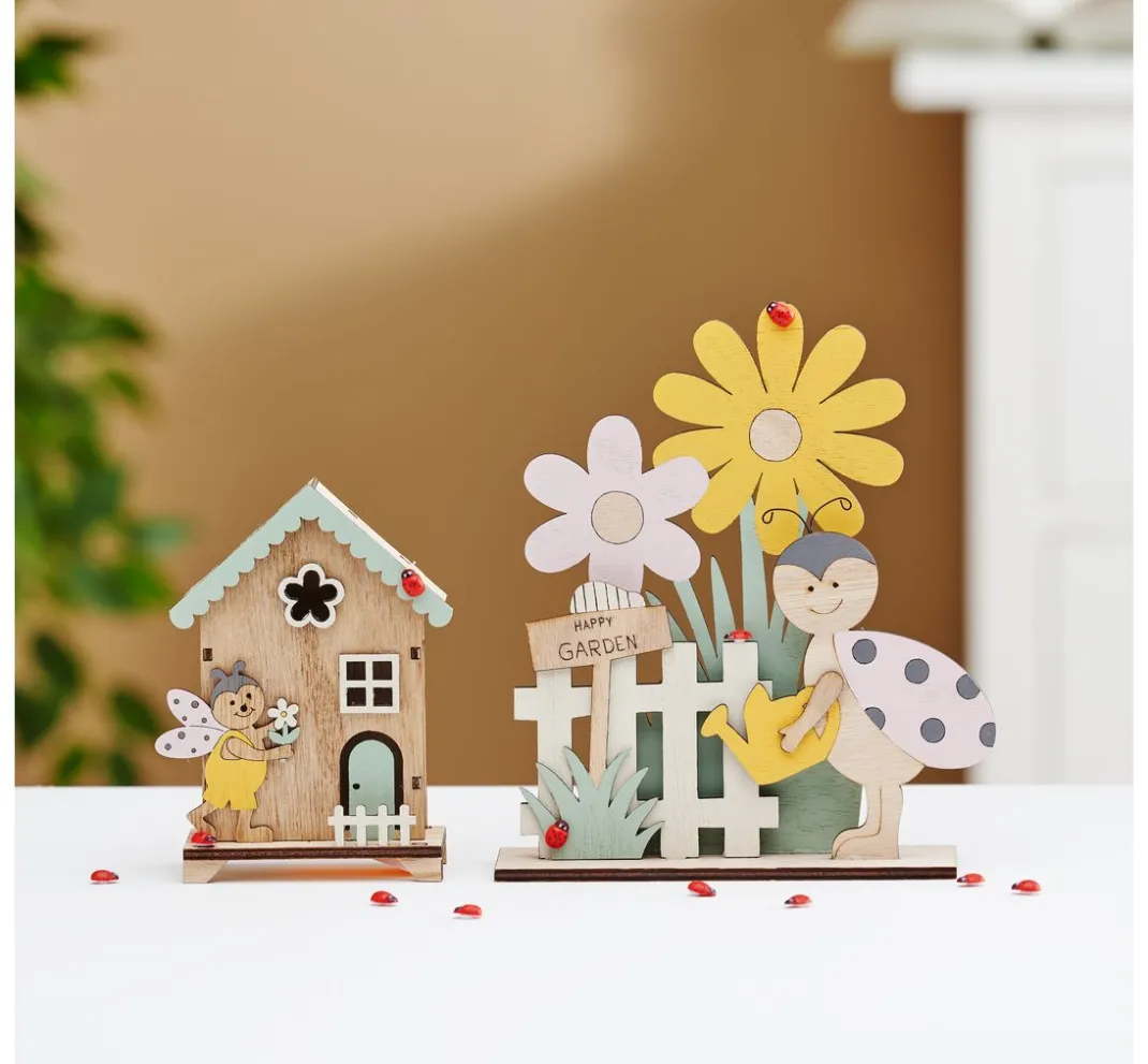 VBS Holz, Mdf & Pappmaché>Holz-Steckmotiv "Frühlingsbote am Gartenzaun"