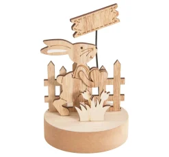 VBS Holz, Mdf & Pappmaché>Holz-Steckmotiv "Hase mit Schild"