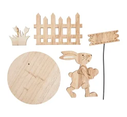VBS Holz, Mdf & Pappmaché>Holz-Steckmotiv "Hase mit Schild"