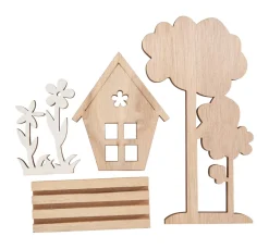 VBS Holz, Mdf & Pappmaché>Holz-Steckmotiv "Haus im Grünen"