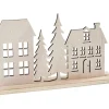 VBS Holz, Mdf & Pappmaché>Holz-Steckmotiv "Häuser und Tannen"