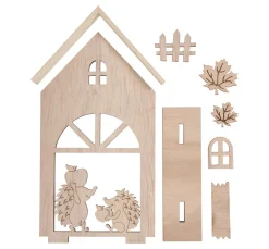 VBS Holz, Mdf & Pappmaché>Holz-Steckmotiv "Igelhaus"
