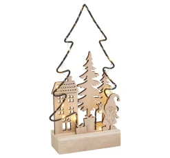 VBS Holz, Mdf & Pappmaché>Holz-Steckmotiv "Metalltanne - Lichterglanz", inkl. LED