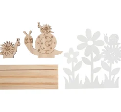 VBS Holz, Mdf & Pappmaché>Holzsteckmotiv mit Metallblumen "Schnecken"
