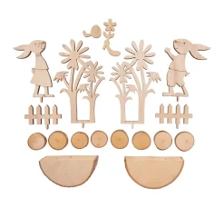 VBS Holz, Mdf & Pappmaché>Holz-Steckmotiv "Rasende Osterhasen"