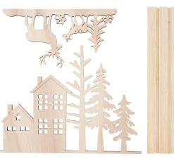 VBS Holz, Mdf & Pappmaché>Holz-Steckmotiv "Rentiere am Waldesrand"