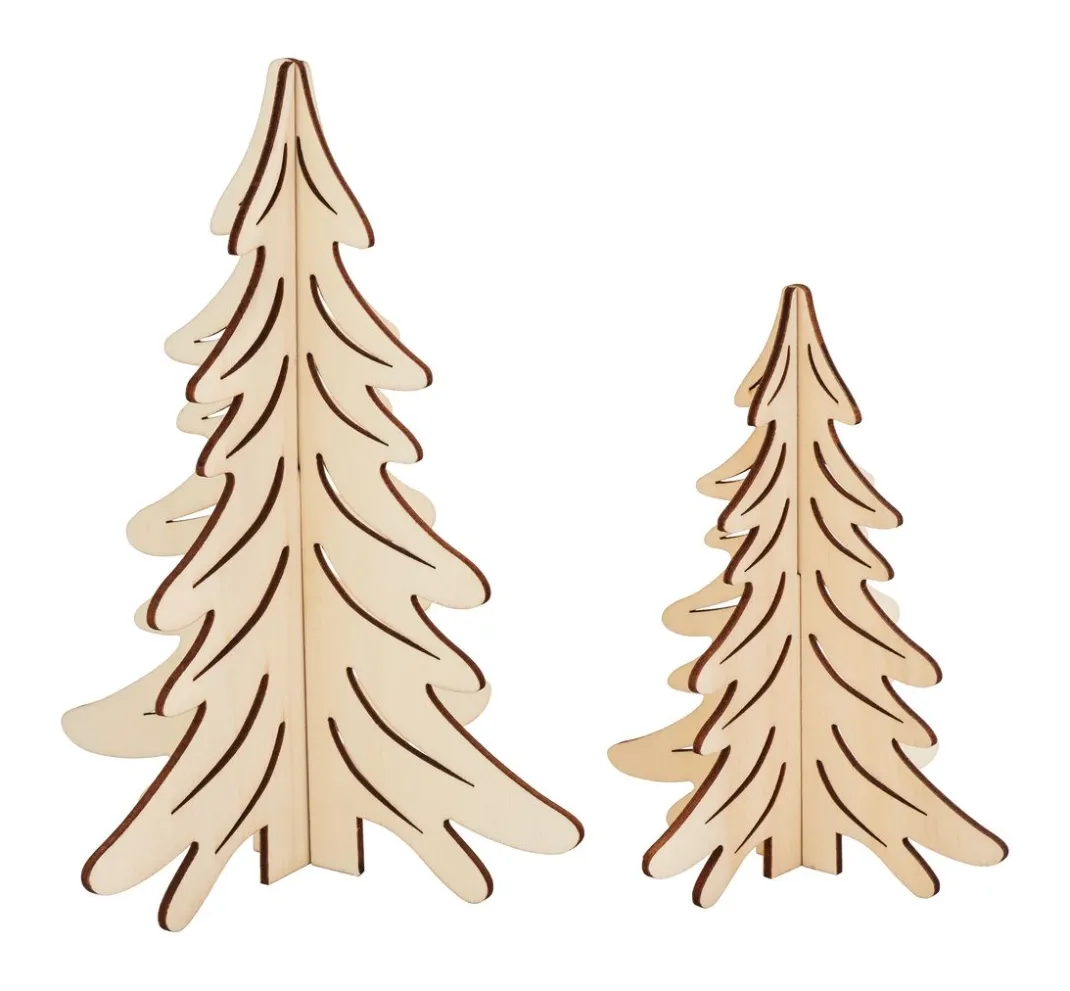 VBS Holz, Mdf & Pappmaché>Holz-Steckmotiv "Tannen", 2er-Set