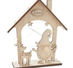 VBS Holz, Mdf & Pappmaché>Holz-Steckmotiv "Wichtelhaus", inkl. LED