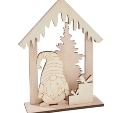 VBS Holz, Mdf & Pappmaché>Holz-Steckmotiv "Wichtelhaus"