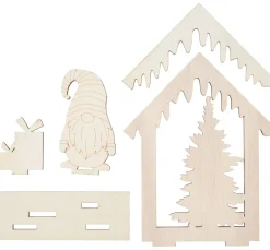 VBS Holz, Mdf & Pappmaché>Holz-Steckmotiv "Wichtelhaus"
