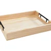 VBS Holz, Mdf & Pappmaché>Holz-Tablett "Rustika" mit Metallgriffen