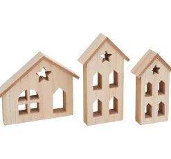 VBS Brandmalerei|Holz, Mdf & Pappmaché>Häuser-Silhouetten mit Fenster "Weihnacht"