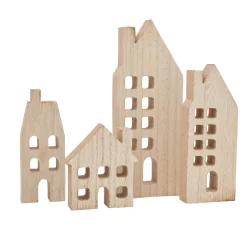 VBS Holz, Mdf & Pappmaché>Häuser-Silhouetten mit Fenster, 4er-Set
