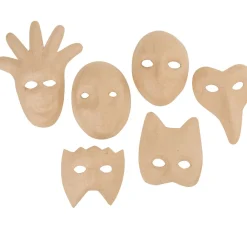 Kinder VBS Papier|Holz>Kinder-Masken, Pappmaché, 6er-Set