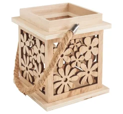VBS Holz, Mdf & Pappmaché>Laterne "Blumen", Sperrholz furniert