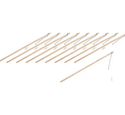 Kinder VBS Laterne Basteln|Papier>Laternenstab aus Holz mit LED, 10 Stk.