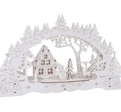 VBS Holz, Mdf & Pappmaché>Lichterbogen "Haus im Wald & Schneemann", inkl. LED