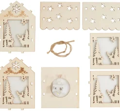 VBS Holz, Mdf & Pappmaché>Lichterhaus "Rentier", inkl. LED