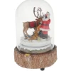 VBS Dekofiguren & -Objekte>Miniatur Glasglocke "Weihnachten im Wald", mit LED Beleuchtung und Musik