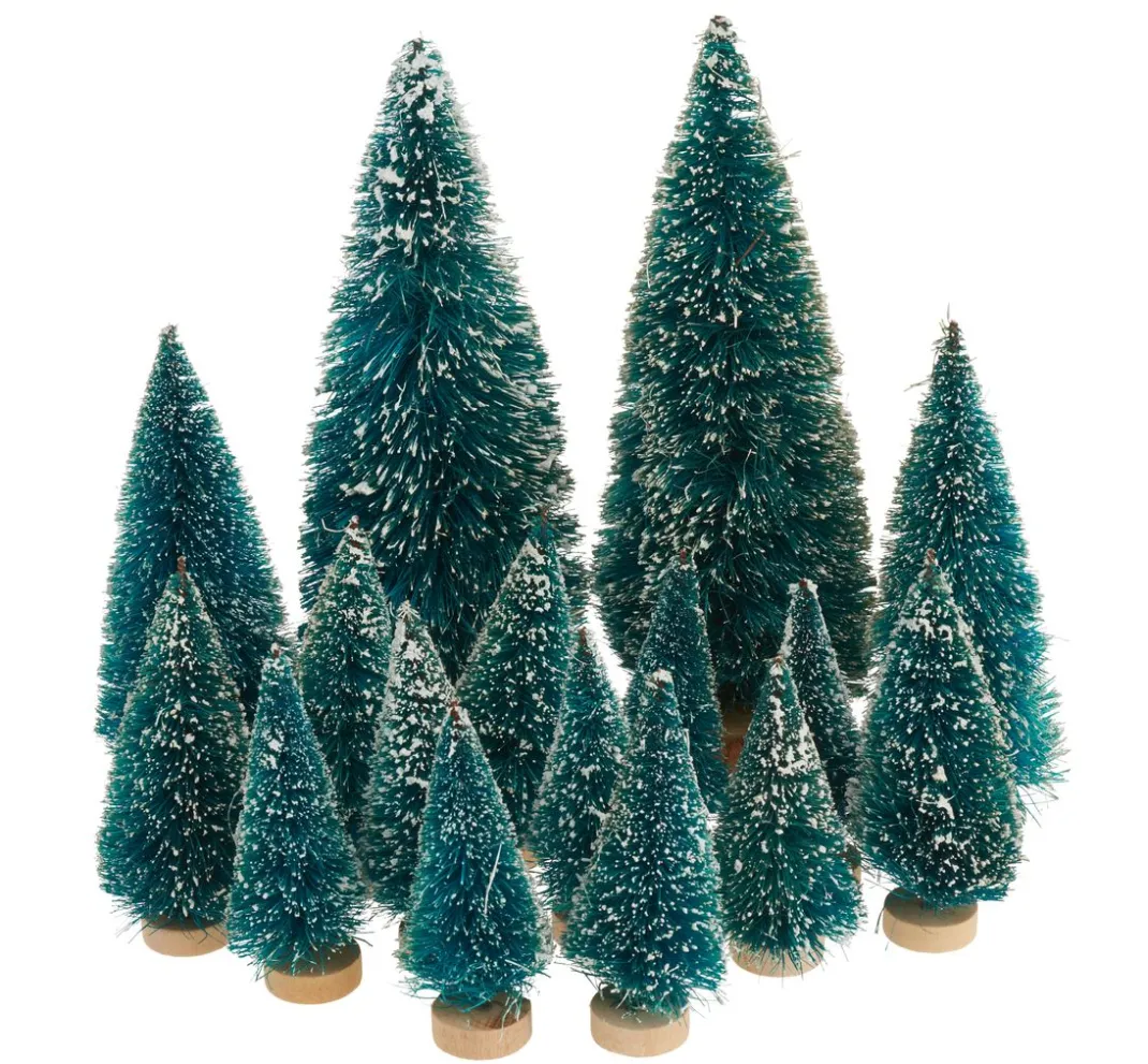 VBS Miniaturen>Miniatur Tannenbaum, 16er-Set, beschneit