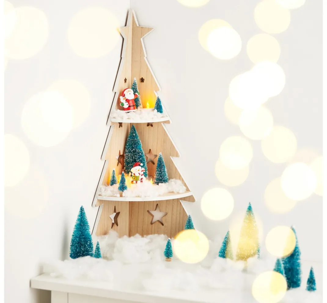 VBS Miniaturen>Miniatur Tannenbaum, 16er-Set, beschneit