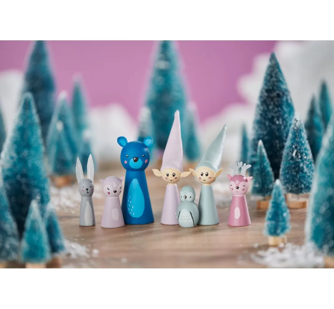 VBS Miniaturen>Miniatur Tannenbaum, 16er-Set, beschneit