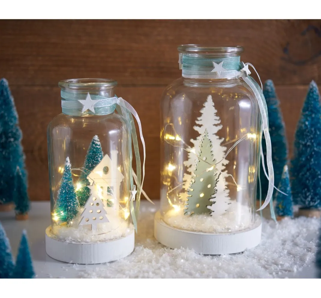 VBS Miniaturen>Miniatur Tannenbaum, 16er-Set, beschneit