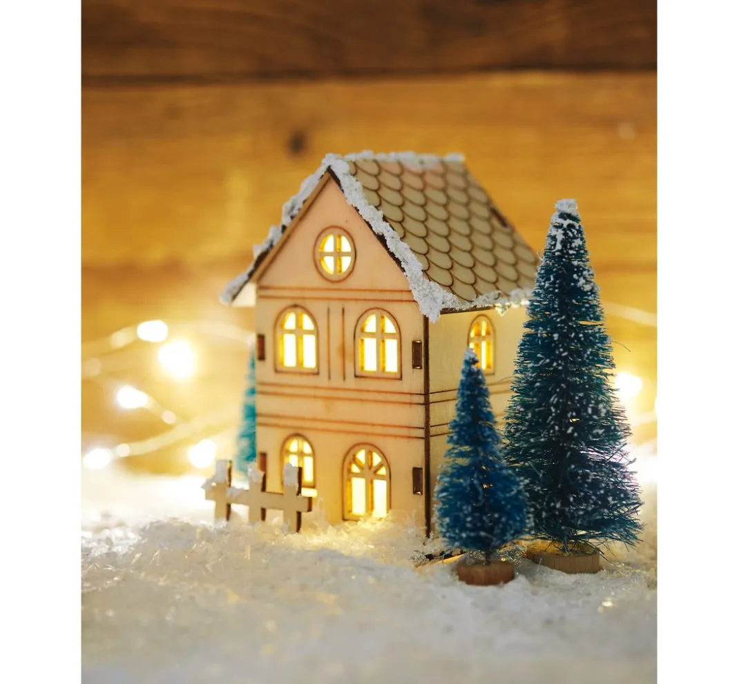 VBS Miniaturen>Miniatur Tannenbaum, 16er-Set, beschneit