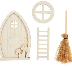 VBS Miniaturen|Holz, Mdf & Pappmaché>Miniaturtür-Set "Pilze"
