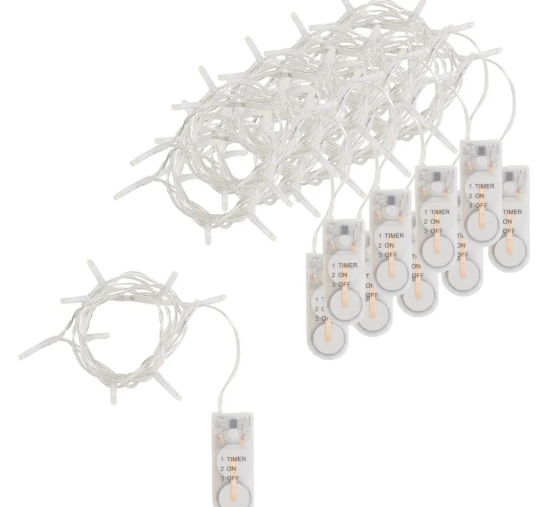 VBS XXL Lichterketten>VBS Mini-LED-Lichterketten mit Timer, 10 Stück