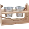 VBS Gefäße|Holz, Mdf & Pappmaché>Pflanztopfhänger mit 2 Töpfen
