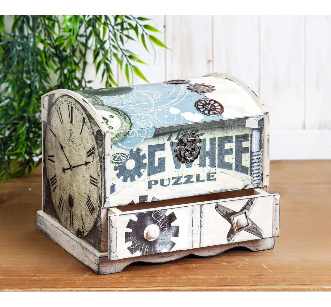 VBS Serviettentechnik|Decoupage>Runddeckeltruhe