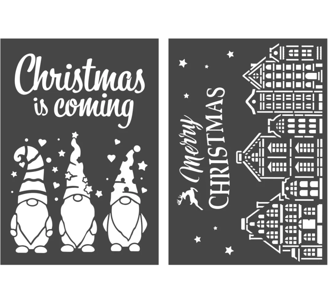 VBS Schablonieren|Malschablonen>Schablonen-Set "Merry Christmas", A4