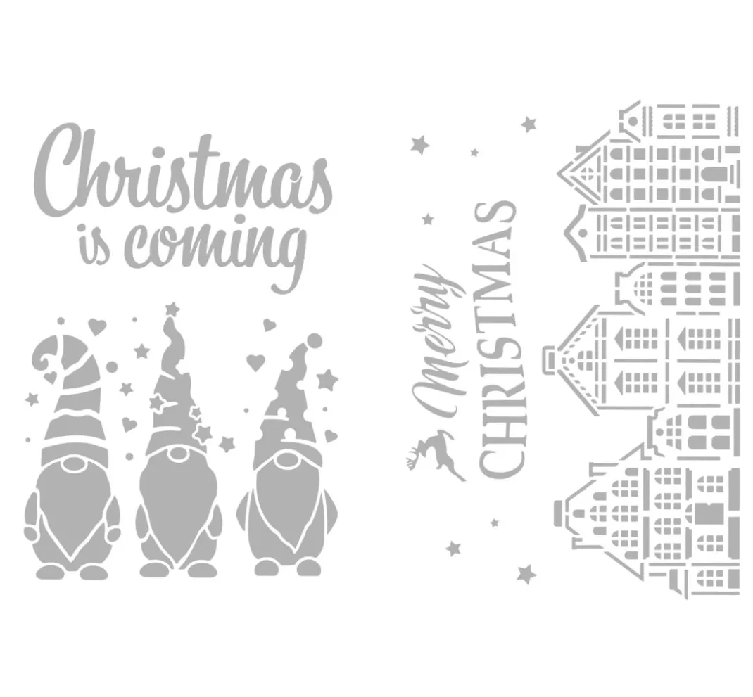 VBS Schablonieren|Malschablonen>Schablonen-Set "Merry Christmas", A4